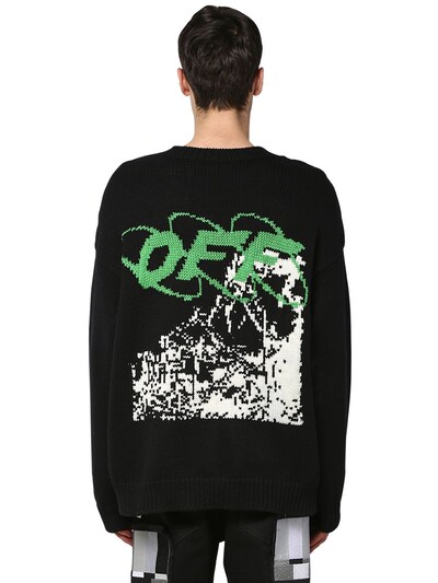 OFF-WHITE BACKWARDS WOOL BLEND KNIT jumper,70IJRD036-MTAWMQ2