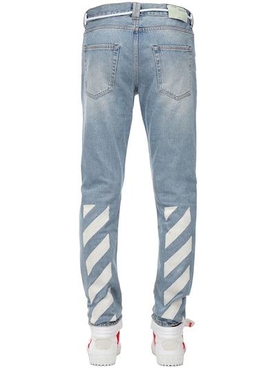 jeans with a white stripe