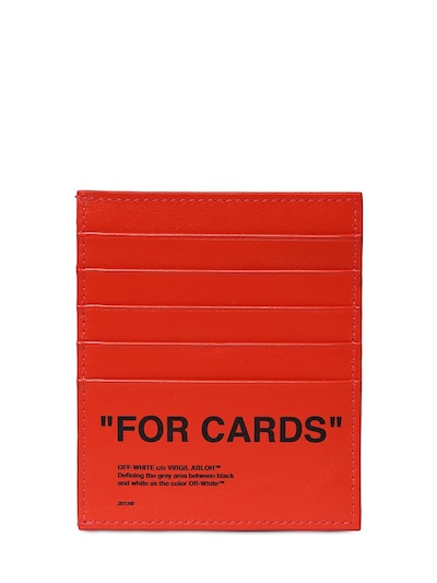 OFF-WHITE QUOTE "FOR CARDS" LEATHER CARD HOLDER,70IJS5018-MTKXMA2