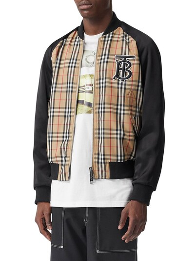 BURBERRY LOGO刺绣科技织物飞行员夹克,70IJSJ007-QTCWMJG1