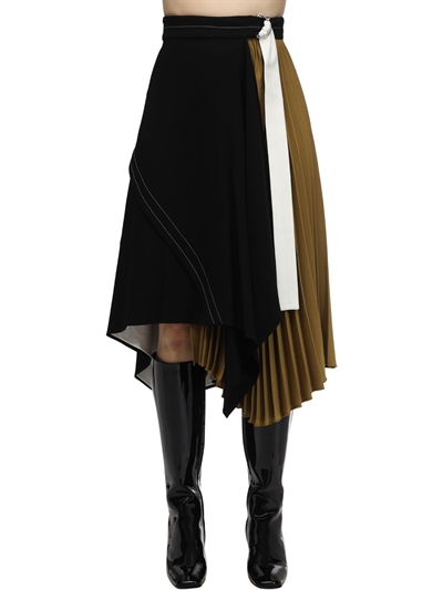asymmetrical skirt with buckles