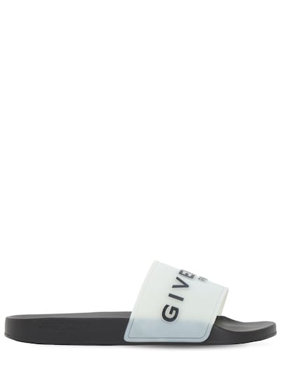 GIVENCHY GLOW-IN-THE-DARK RUBBER SLIDE SANDALS,70IL01010-MTMW0