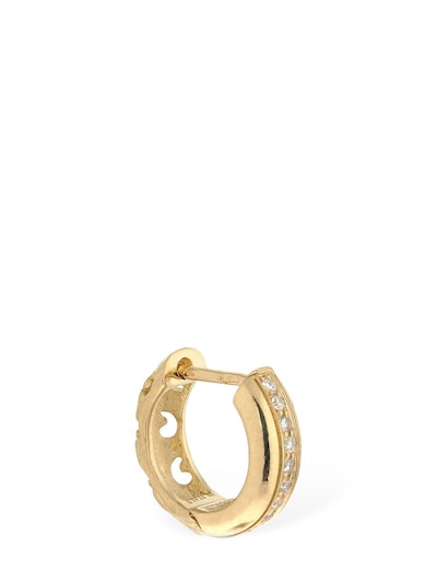 Marco Dal Maso 18kt Gold & Diamonds Hoop Mono Earring In Gold,crystal