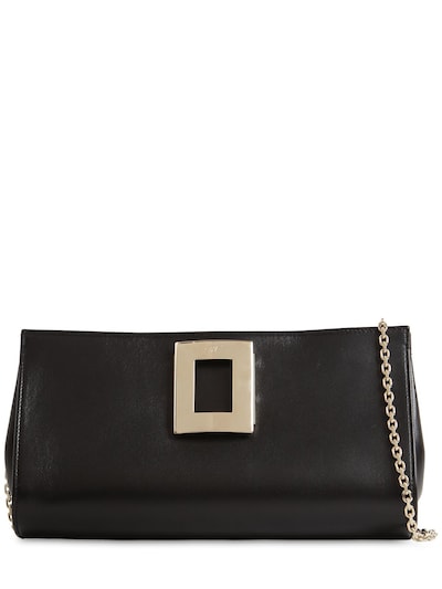 Roger Vivier Sweet Vivier Soft Leather Pouch In Black