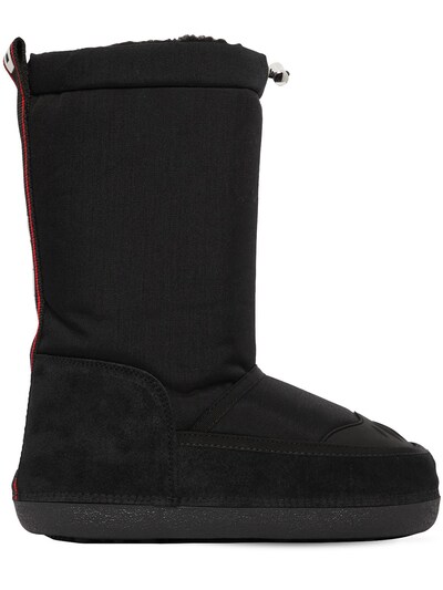 Dsquared2 20mm Nylon & Suede Snow Boots In Black
