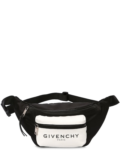 Givenchy Logo-print Glow-in-the-dark Canvas And Shell Belt Bag In Black