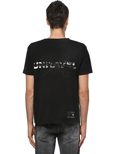 Ben Taverniti Unravel Project Printed Cotton Jersey T-shirt In Black