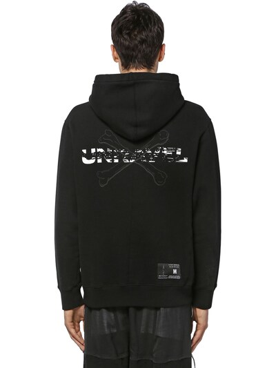Ben Taverniti Unravel Project Printed Cotton Jersey Sweatshirt Hoodie In Black