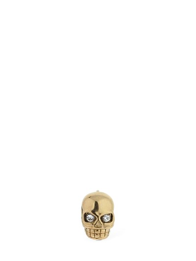 Northskull Legacy Skull Stud Earring W/ Swarovski In Gold,crystal