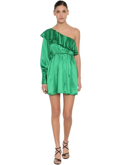 msgm one shoulder ruffle dress