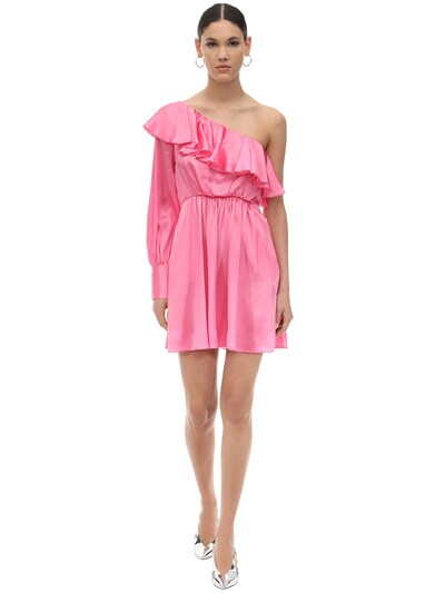 msgm one shoulder ruffle dress