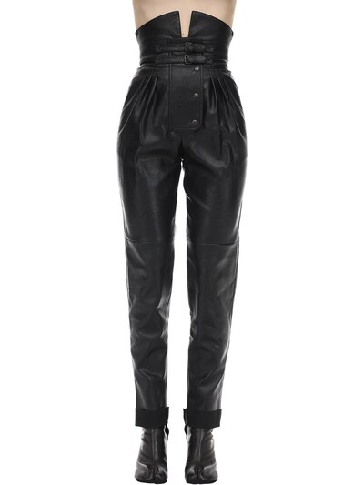 high waisted leather pants