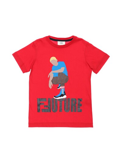 Fendi - Future printed cotton jersey t 