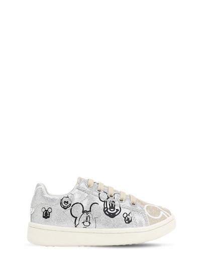 Mickey mouse glittered slip-on sneakers 