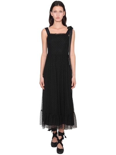 red valentino black tulle dress