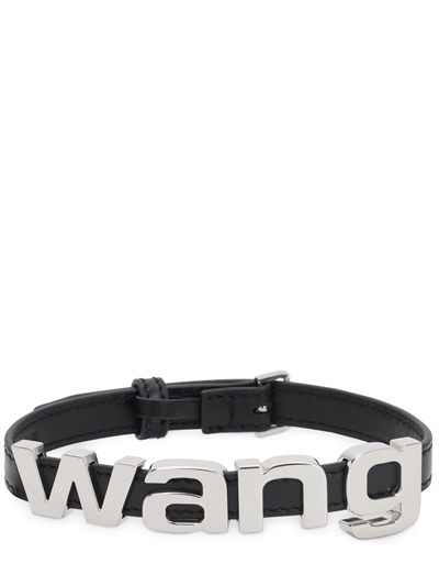 alexander wang metal logo belt