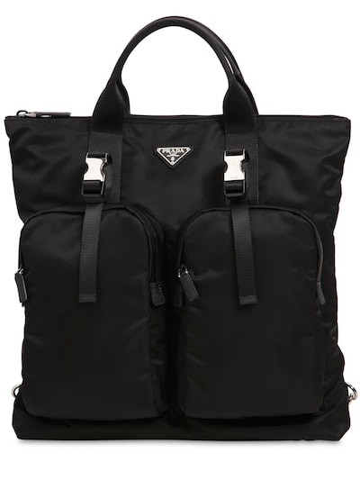 Prada - Logo Nylon Backpack Tote Bag - | Luisaviaroma