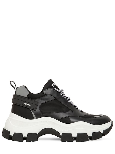 black and white prada sneakers