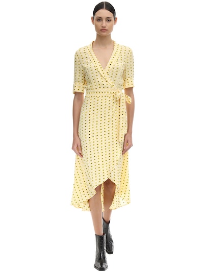 Ganni Wrap Dress Printed Crepe Best Sale, UP TO 54% OFF |  www.editorialelpirata.com
