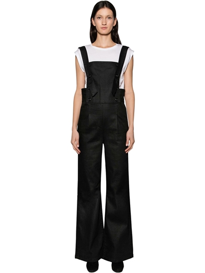 wide leg black overalls