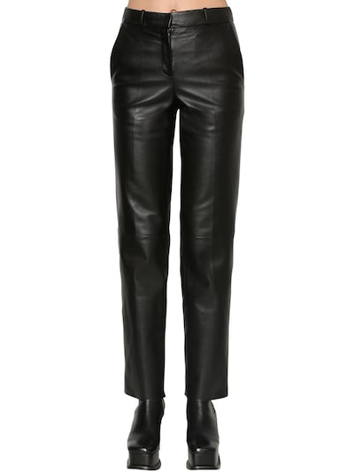 LOEWE - Straight leg leather pants 