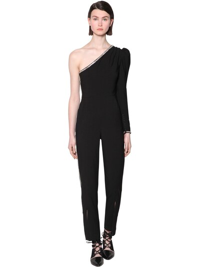 one sleeve jumpsuit black