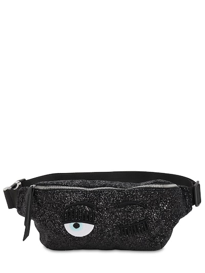 Chiara Ferragni Glittered Belt Bag In Black