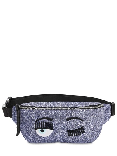 Chiara Ferragni Glittered Belt Bag In Purple