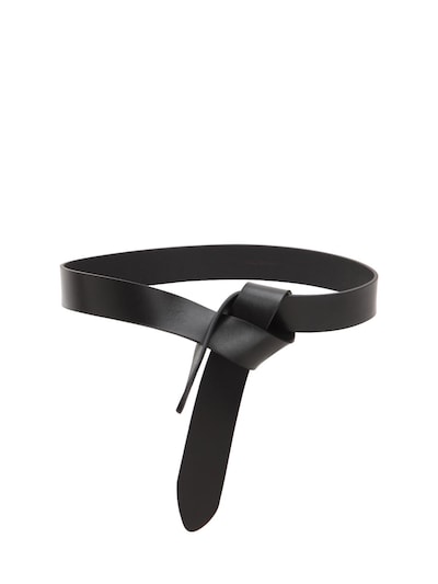 Isabel Marant Grey Leather Lecce Belt In 01bk Black | ModeSens