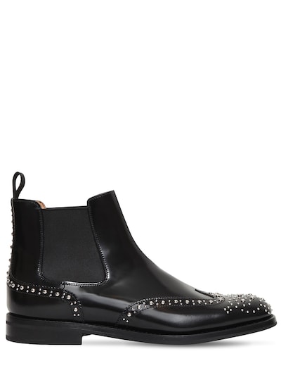 CHURCH'S 20MM KETSBY STUDDED BROGUE LEATHER BOOTS,70IW2P003-RJBBQUI1