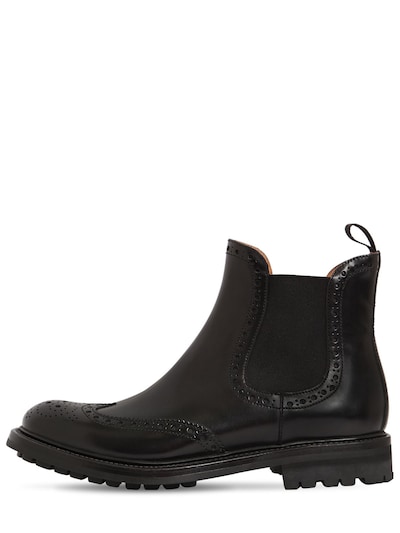 Church's 20mm Genie Brushed Leather Boots In Black