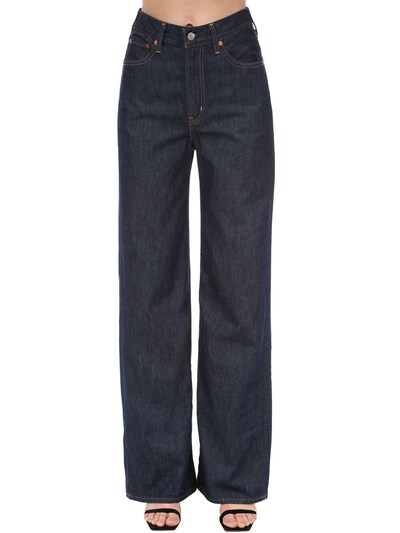Levi's Rib Cage High Rise Wide Leg Jeans In Dark Blue