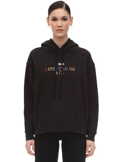 Levi's Logo Embroidered Sweatshirt Hoodie In Black