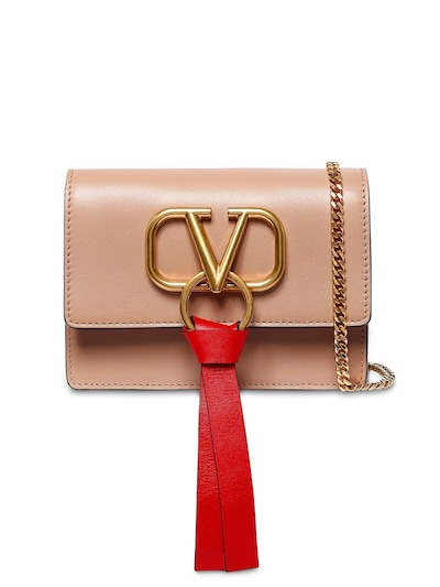 Valentino Garavani Vring Ribbon Leather Shoulder Bag In Rose Cannelle