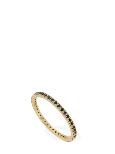 Vanzi Annagreta Thin 18kt Gold & Sapphire Ring In Blue,gold