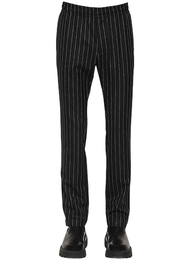 Alyx Logo Pinstripe Cashmere & Wool Pants In Black