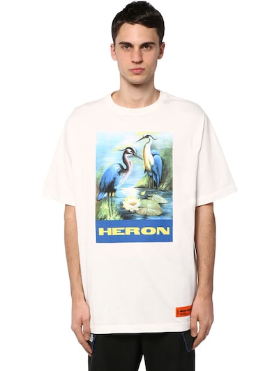 Heron Preston Printed Over Cotton Jersey T-shirt In White