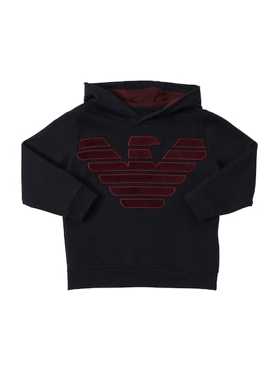 Velvet logo cotton sweatshirt - Navy 