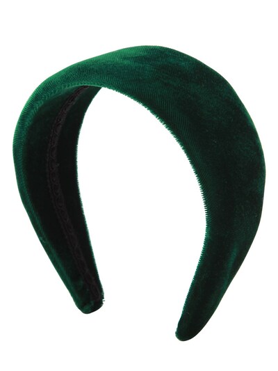 Ca&lou Lvr Exclusive Anastasia Velvet Headband In Dark Green