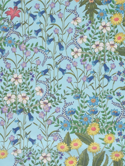 Gucci - Flora printed wallpaper - Blue