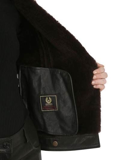 BELSTAFF DANESCROFT LEATHER & FUR BIKER JACKET