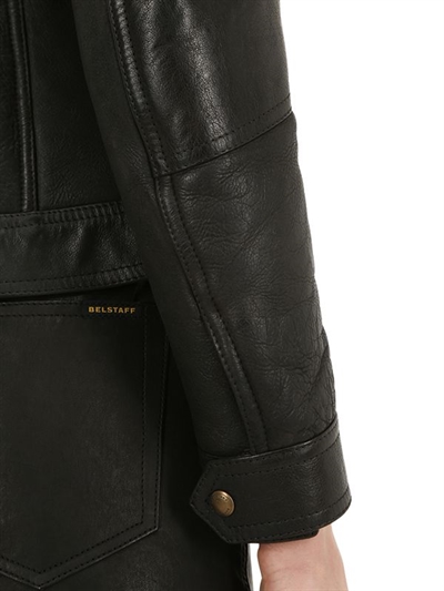 BELSTAFF DANESCROFT LEATHER & FUR BIKER JACKET