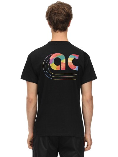 Applecore Ac Back Printed Cotton Jersey T-shirt In Black