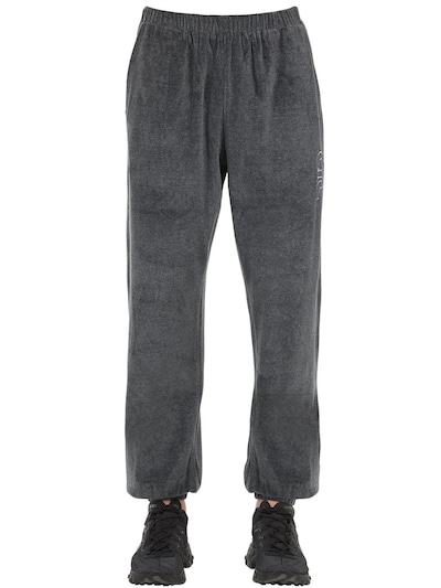 Applecore Velvet Sweatpants In Grey