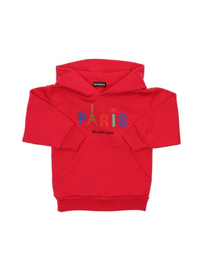 balenciaga logo hoodie red
