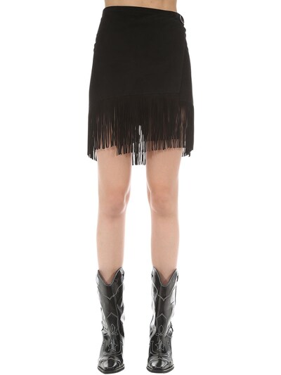 JESSIE WESTERN FRINGED SUEDE MINI SKIRT,70IX9T004-QKXBQ0S1