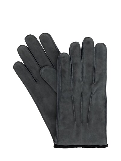 Mario Portolano Suede Gloves In Grey