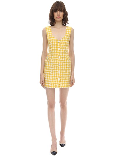 yellow tweed dress