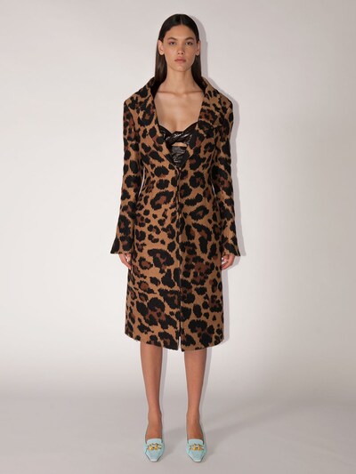 BOTTEGA VENETA LEOPARD PRINT MOHAIR COAT 