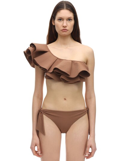 layered ruffle bikini top